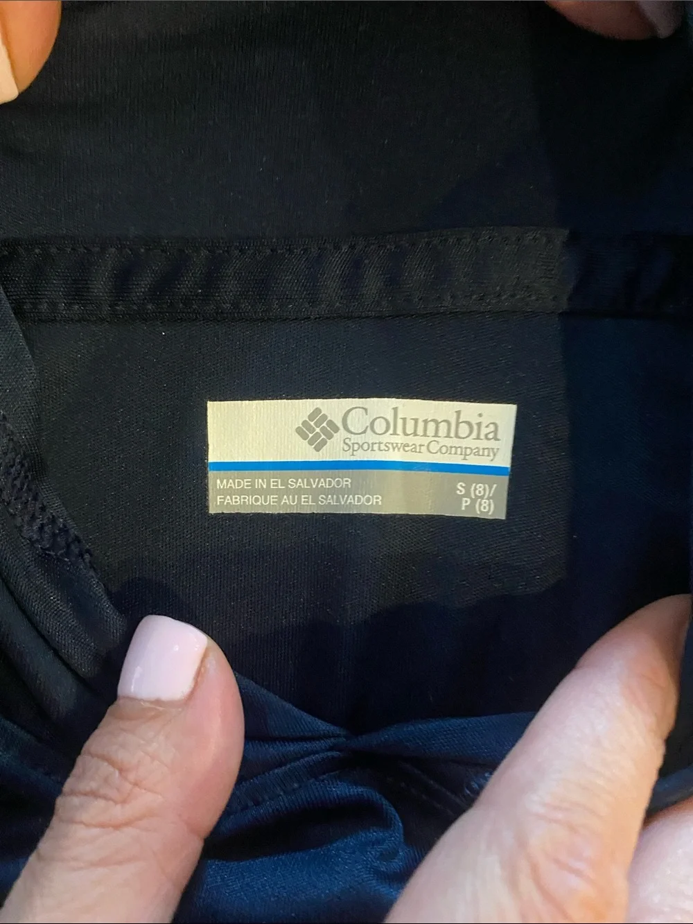 Columbia Navy Hooded Long-Sleeve Rashguard with Pink Sleeve Logo